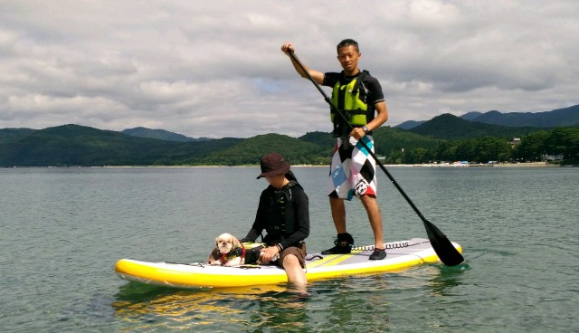 田沢湖でSUP