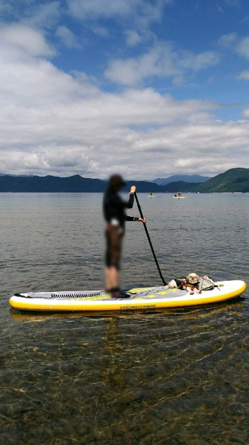 田沢湖でSUP