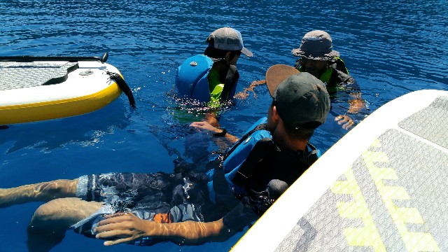 田沢湖でSUP