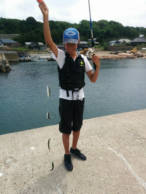 日本海で釣り