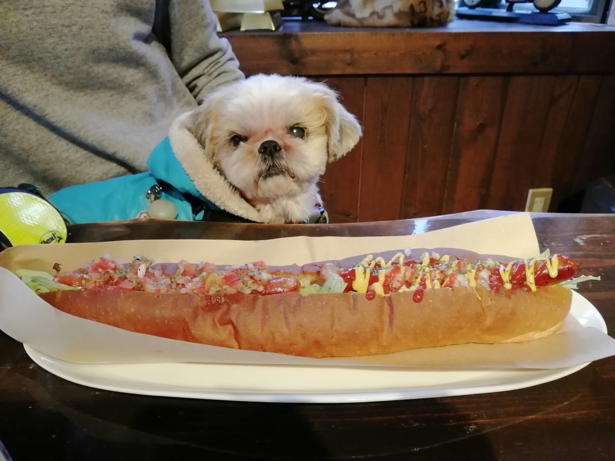 ヒーローズ ダイナー　犬連れ　ペット　USホットドッグ