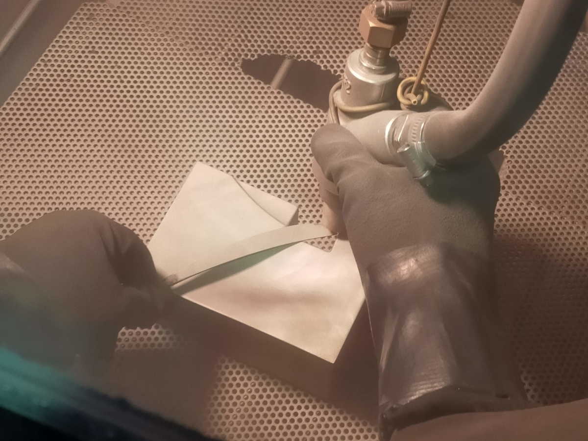 三条市 三条鍛冶道場 ものづくり体験 ペーパーナイフ 五寸釘 サンドブラスト