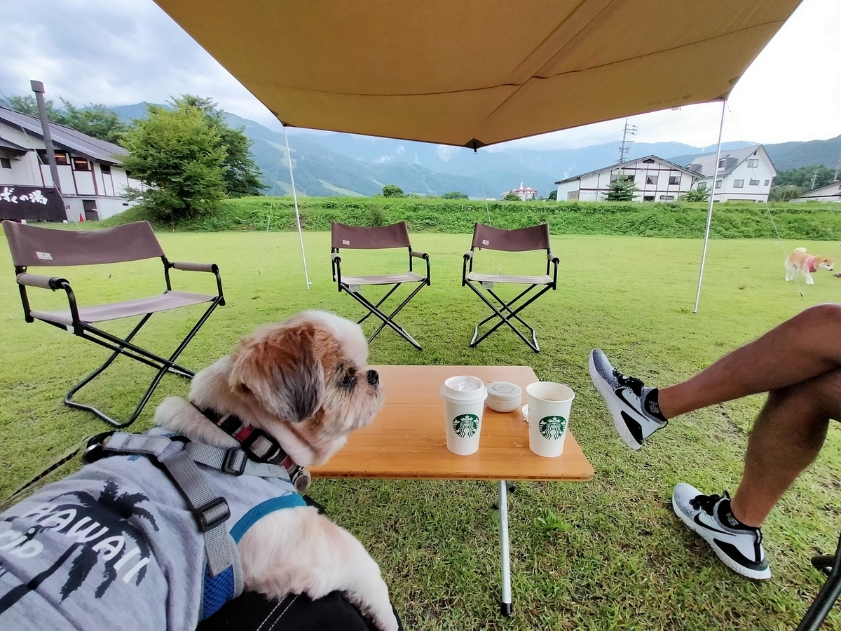 長野県⁡ 白馬村 snowpeak ⁡スノーピークランドステーション白馬 スターバックスカフェ ⁡ ペット可 