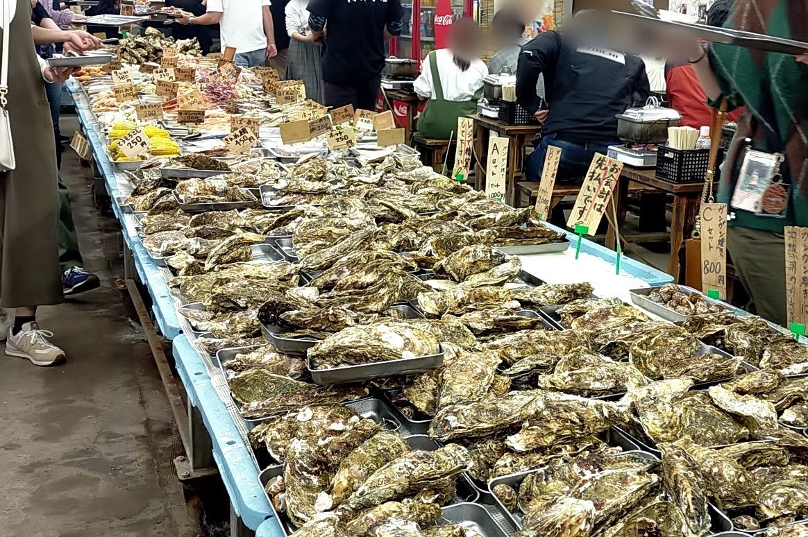大洗 カキ小屋 ガンガン焼き ペット可 シーズー 