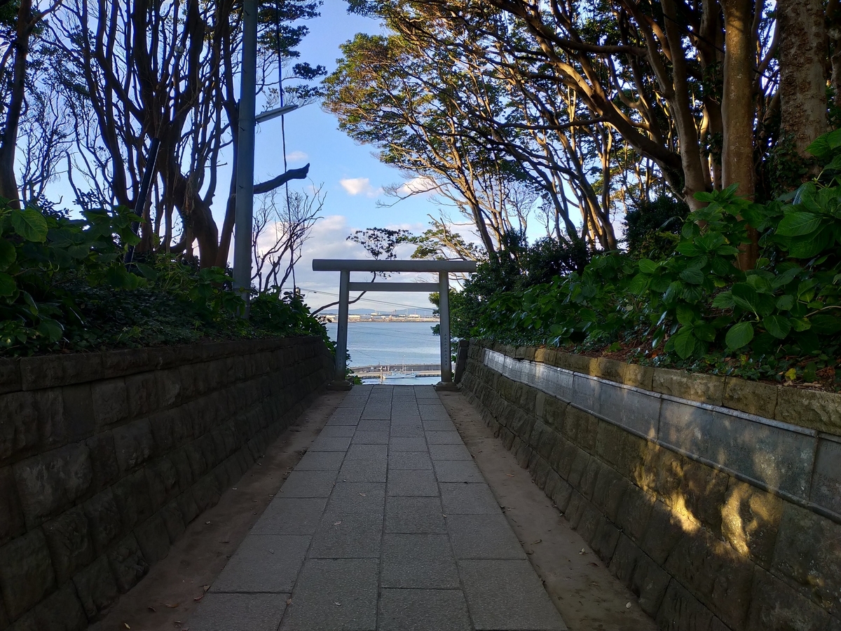 酒列磯前神社 海が見える鳥居 