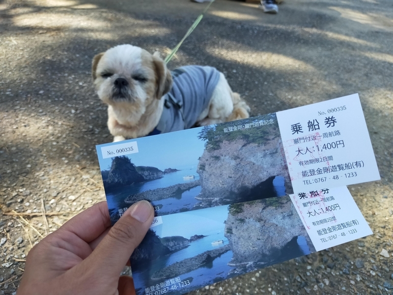 石川県 羽咋郡志賀町 巌門 能登金剛遊覧船  ペット可 シーズー 