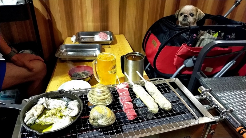 兼宮商店 RVパークおながわ&浜焼きコーナー くるま旅クラブ 車中泊キャンピングトレーラー ペット可 