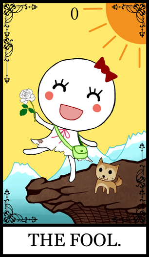 てるてるちゃんタロット 0.愚者 f:id:leon8:20160331193845j:plain