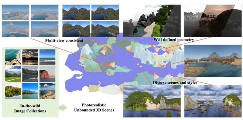 風景画から無限に3Dシーンを生成するAI シンガポールの研究者ら