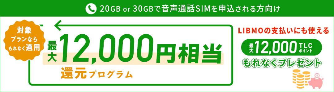 最大12,000円相当還元プログラム