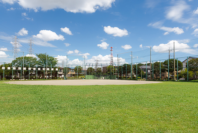 しらさぎ公園に設けられた野球場