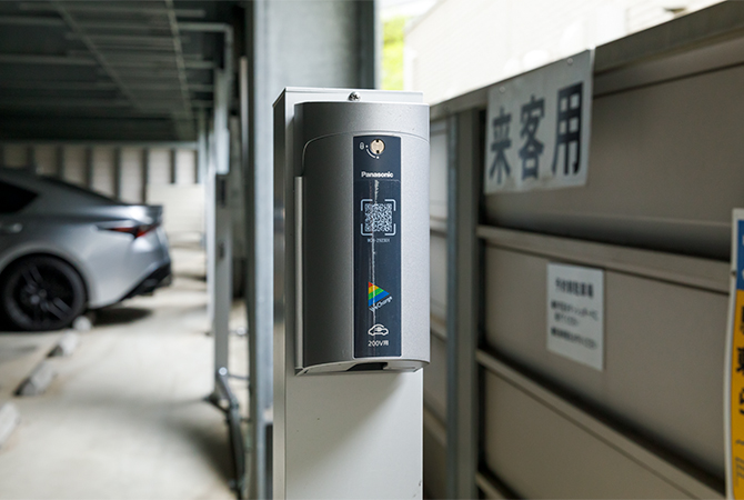 駐車場の電気自動車充電設備