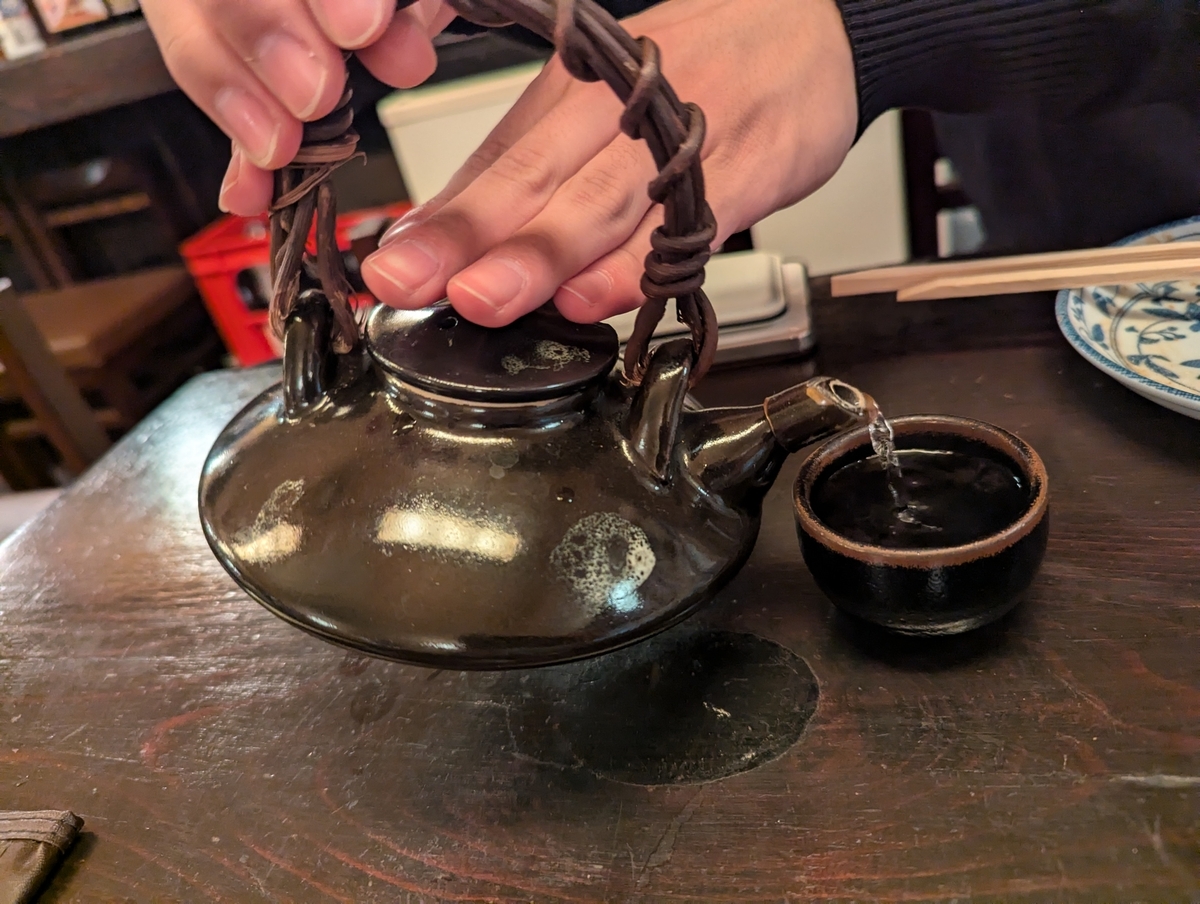 黒ぢょかで焼酎を飲んでみた