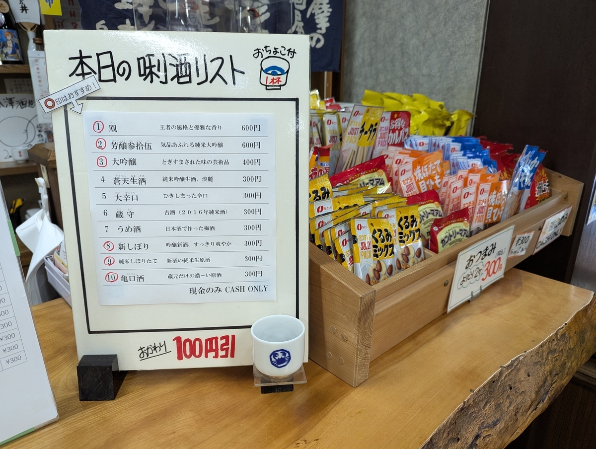 本日の唎酒リストは10種類