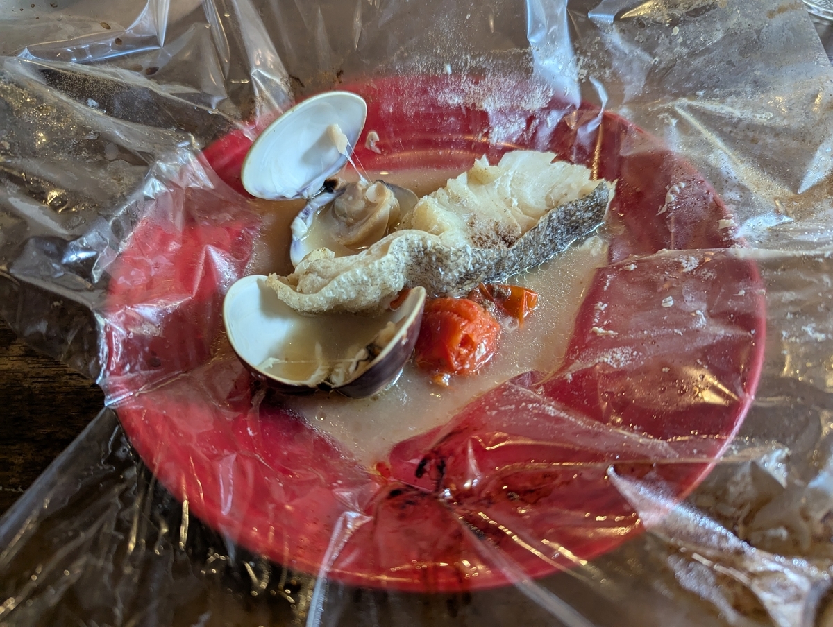 真鱈とはまぐりのシャンパン蒸し