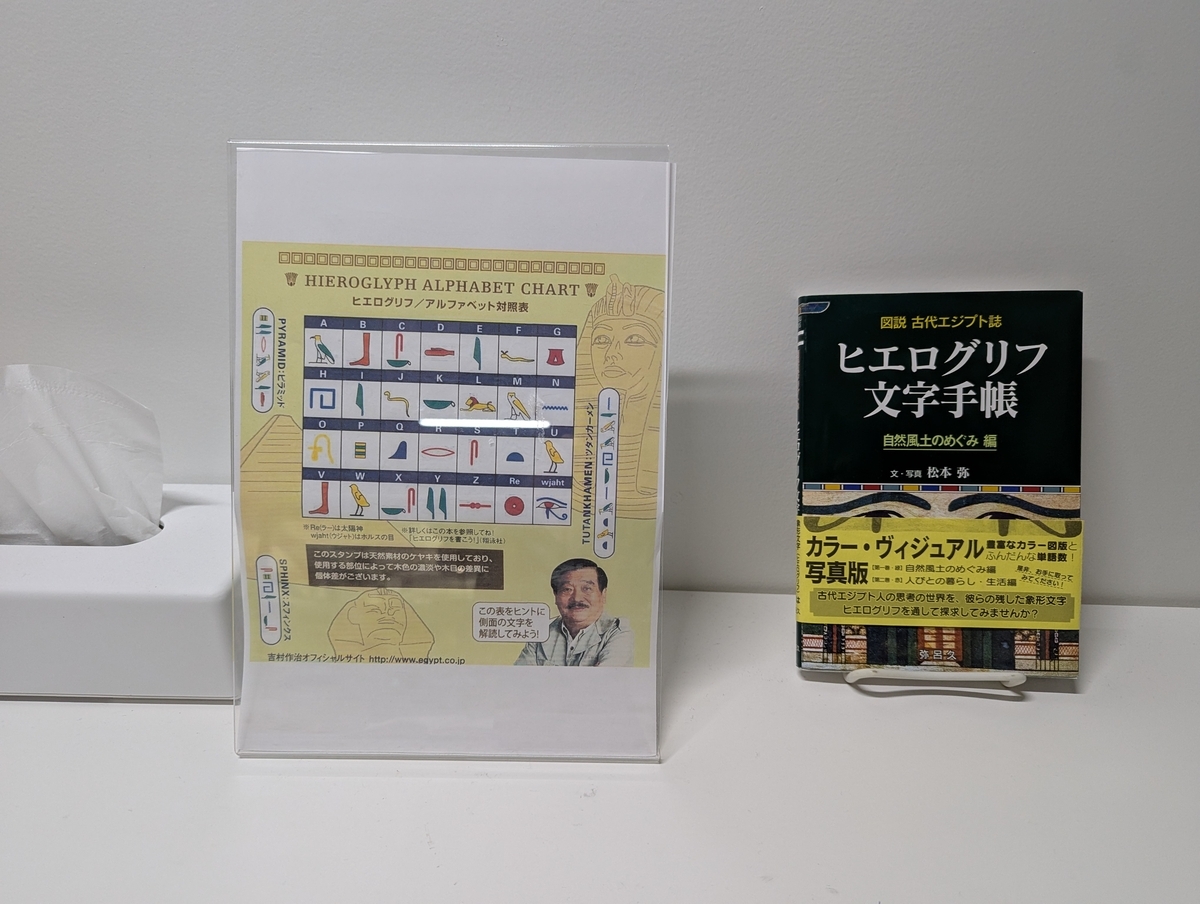 ヒエログリフに関する書籍も販売されている