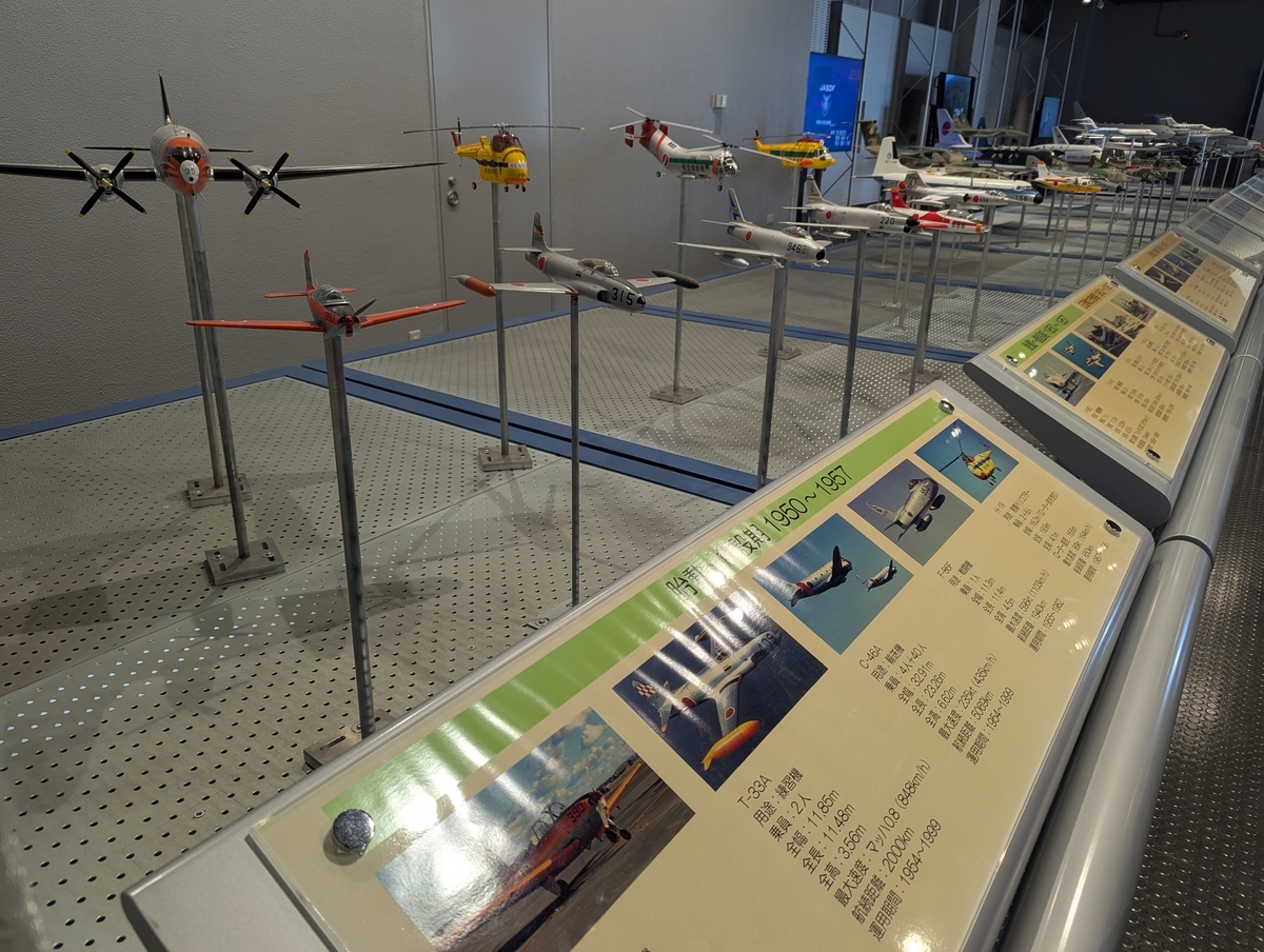 様々な用途で用いられた機体の模型たち