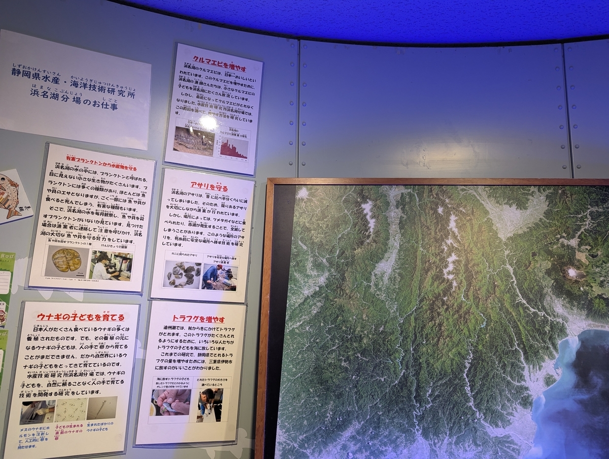 海洋技術研究所浜名湖分場の仕事内容のパネル展示