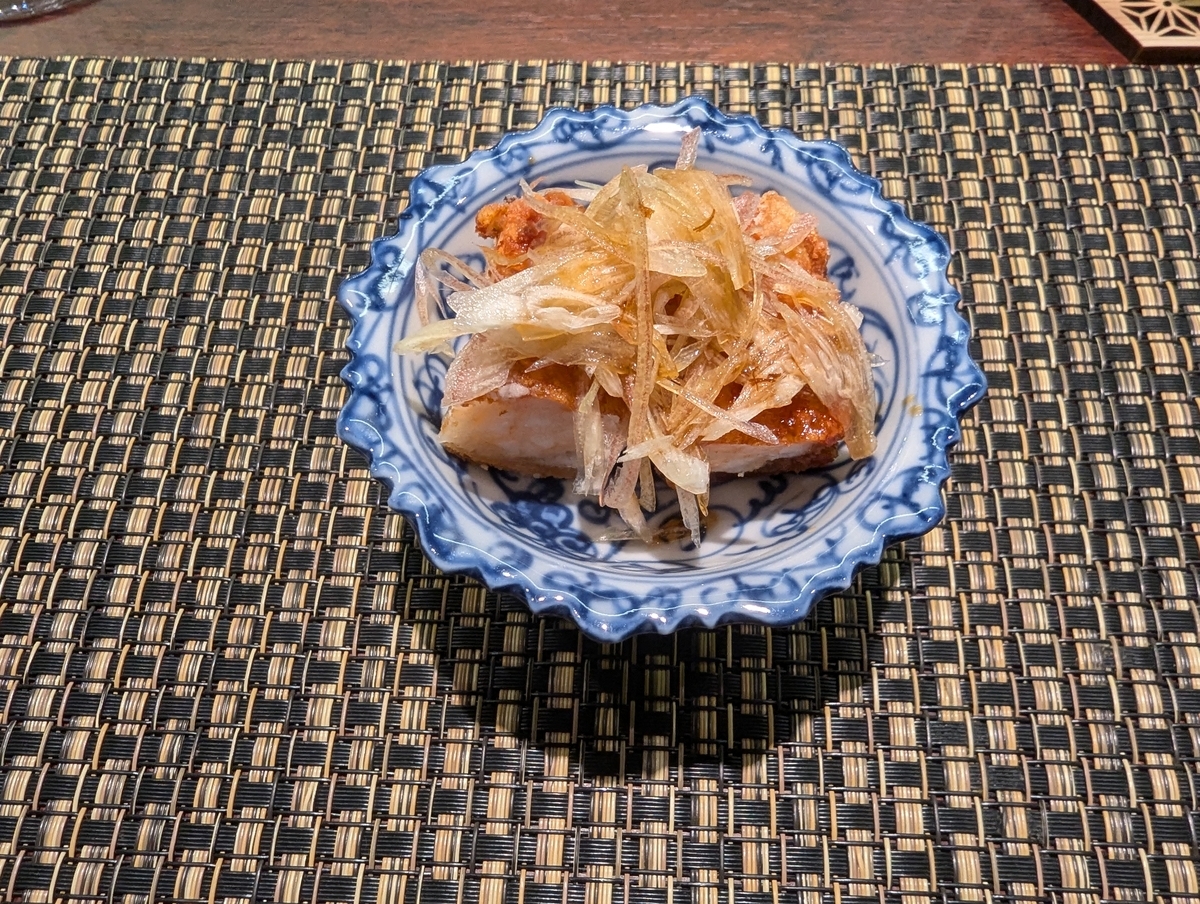 中華料理しげ乃のコース料理『海老パン 茗荷』