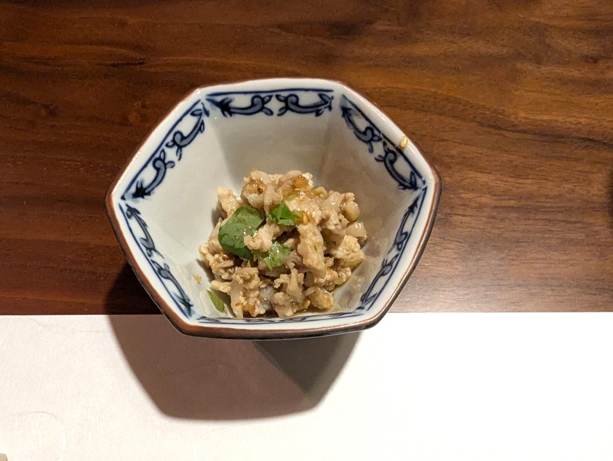 国分寺・翔の小鉢「河内鴨の皮ポン酢」