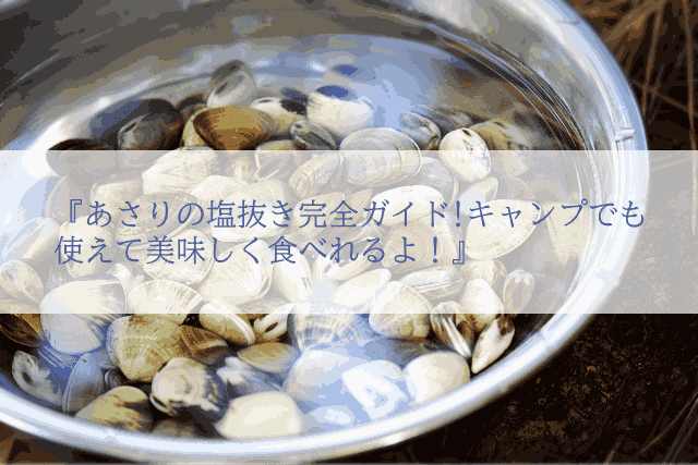 あさりの塩抜き完全ガイド!キャンプでも使えて美味しく食べれるよ!