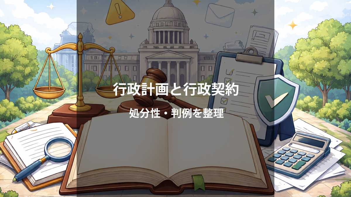 行政計画と行政契約とは？処分性・計画担保責任・公害防止協定の判例までわかりやすく解説