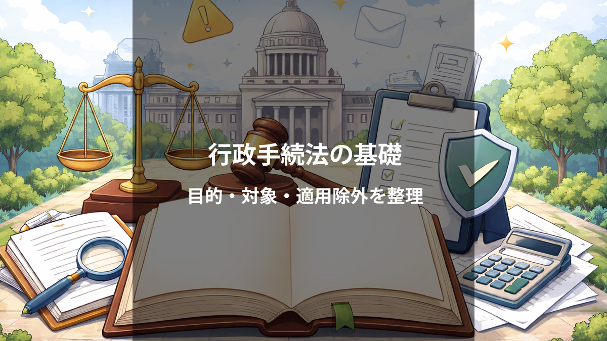 行政手続法とは？目的・対象・適用除外をわかりやすく解説