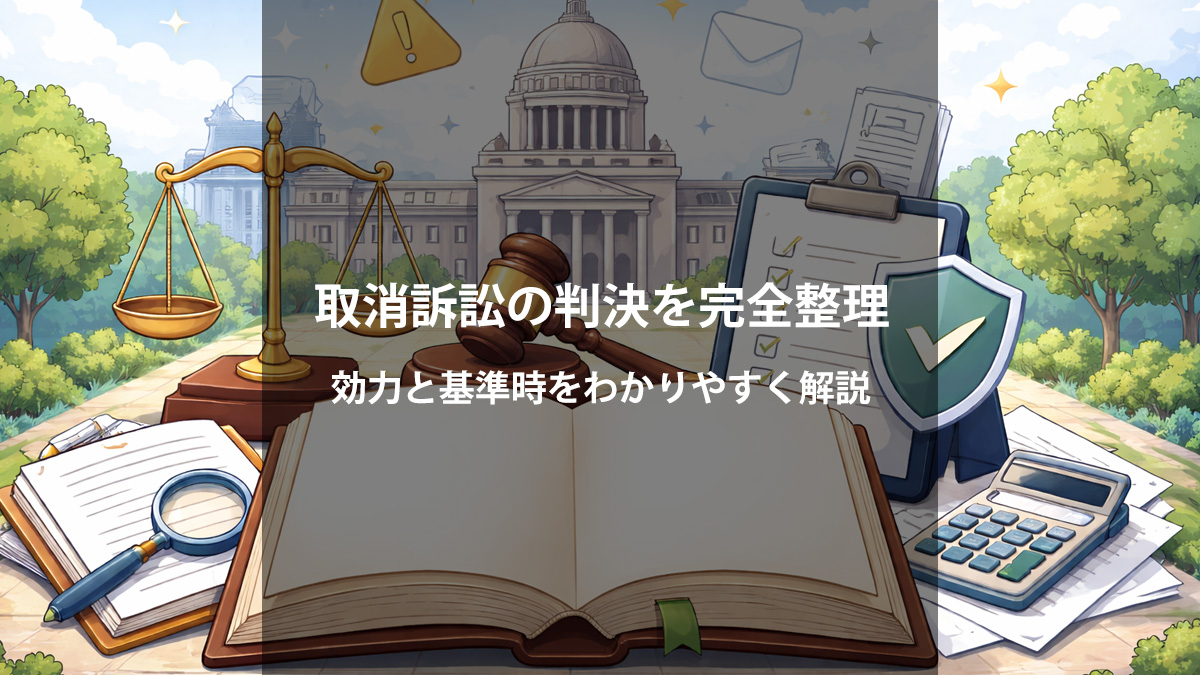 取消訴訟の判決・効力・違法判断の基準時を完全整理｜却下・棄却・認容・事情判決の違いをわかりやすく解説