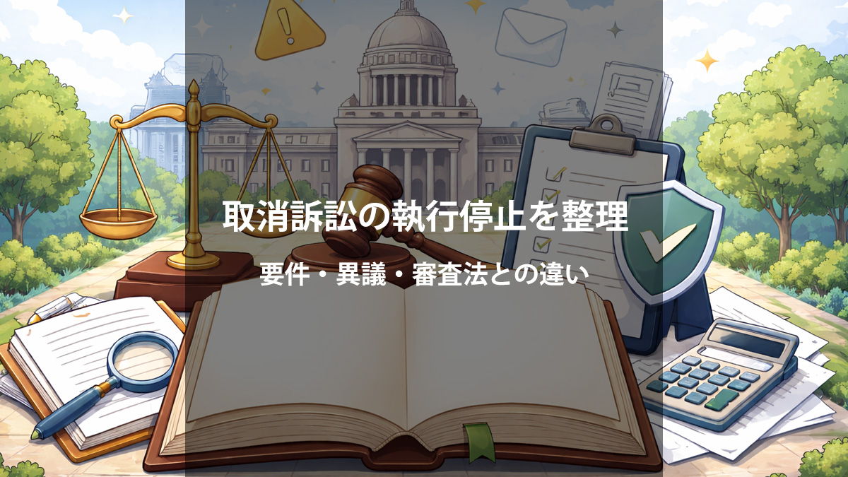 取消訴訟の執行停止を完全整理｜要件・手続・取消し・内閣総理大臣の異議まで徹底解説