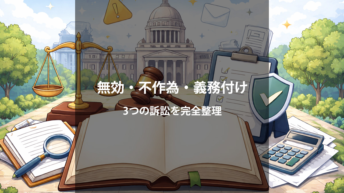 無効等確認訴訟・不作為の違法確認訴訟・義務付け訴訟を完全整理