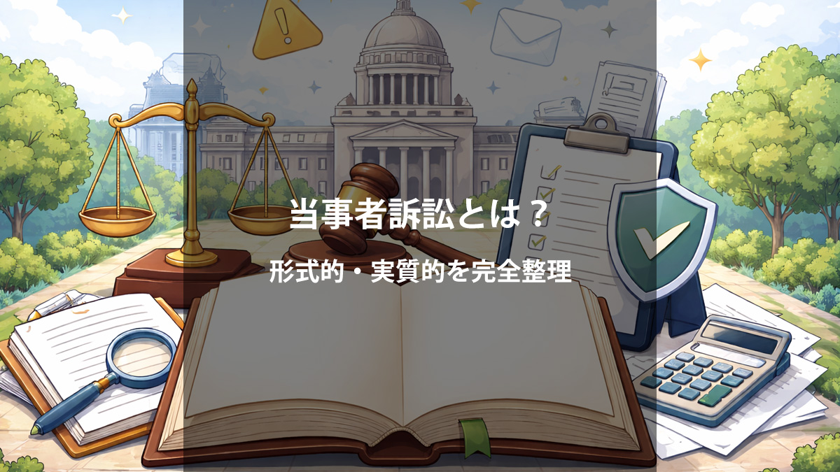 当事者訴訟とは？形式的・実質的当事者訴訟の違いを図解でわかりやすく解説