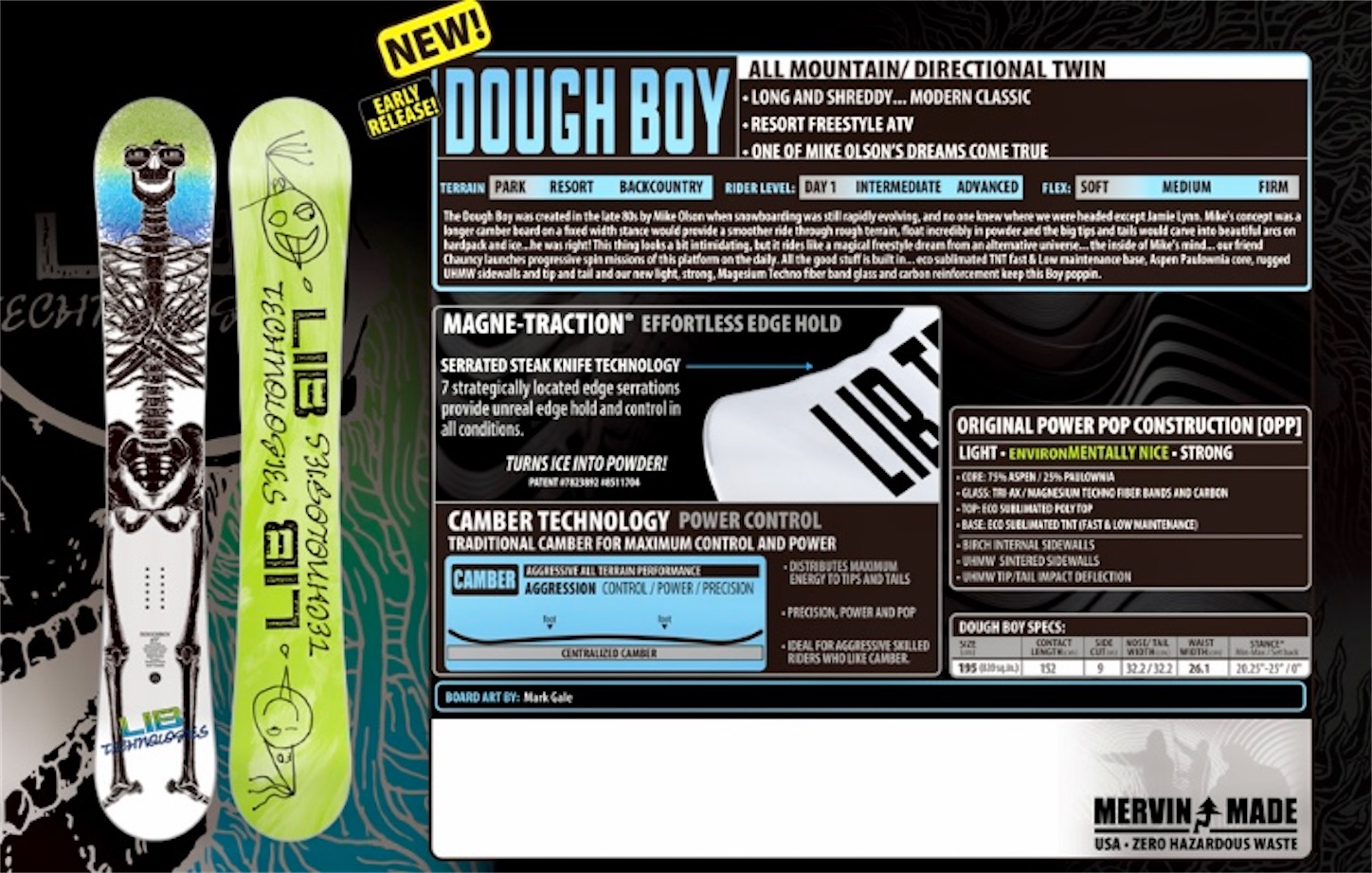 24-25 LIB TECH DOUGH BOY（リブテック・ダウボーイ）195CM】 - NICE