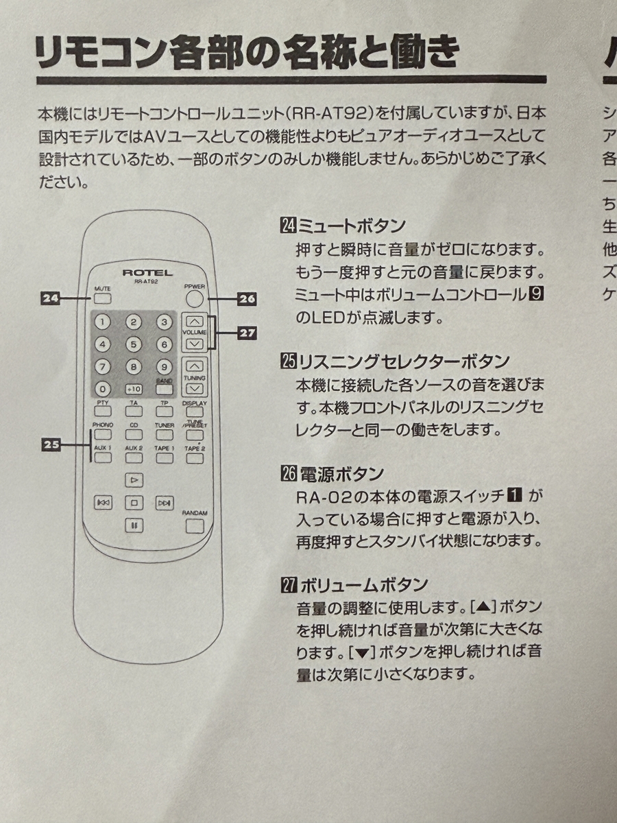 ROTEL RA-02 ① - 羽田電器産業 ステレオ事業部