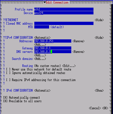 Nmtuiを使ったnetwork Interfaceの管理 Linuxの缶詰