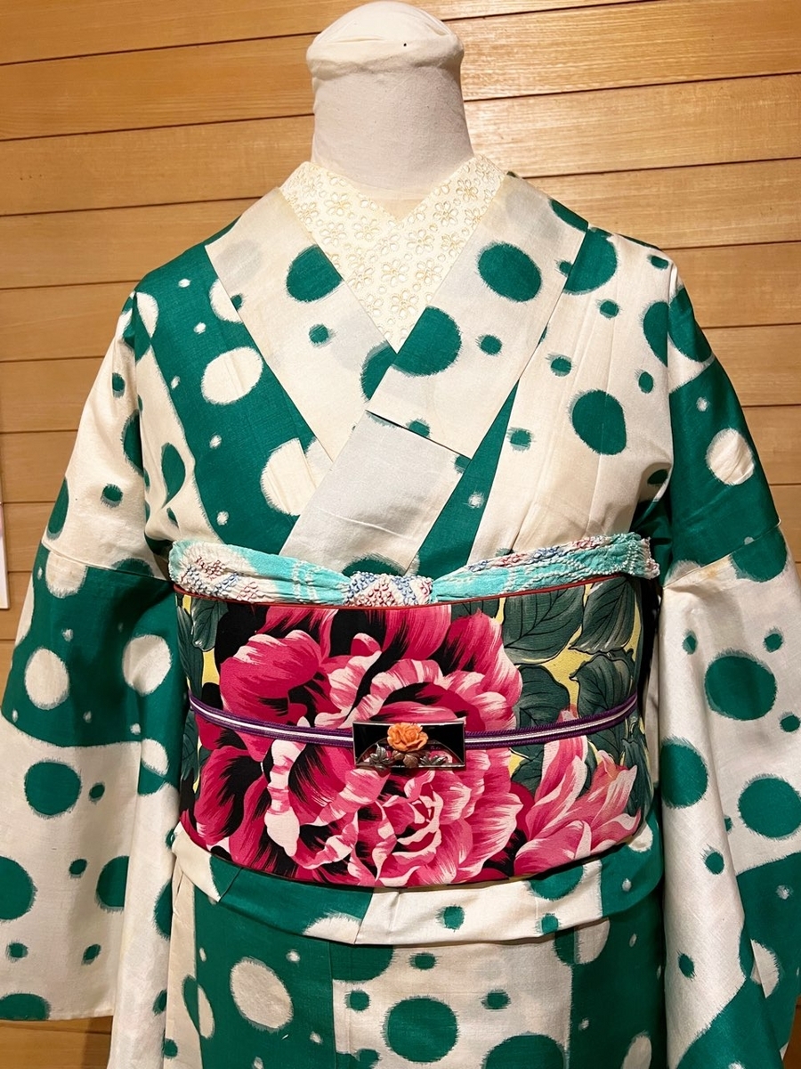 銘仙 着物 大正ロマン 409aa25◇アンティーク着物 銘仙 菱文 花 大正ロマン 昭和レトロ