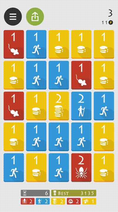 レベルス 黄色2を青2で取る