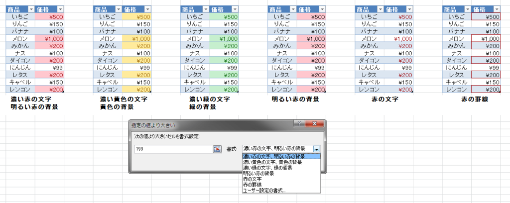 Excel 条件付き書式 Excel 条件付き書式