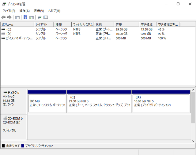 パーティションが作成されていることを確認 パーティションが作成されていることを確認