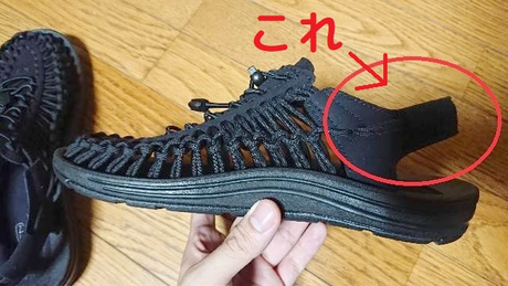 カカトのストラップ