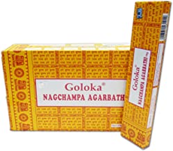 Goloka Nagchampa Agarbathi - 12 boîtes Parfum Nag Champa Bâtonnets d'encens indiens Marque=GOLOKA