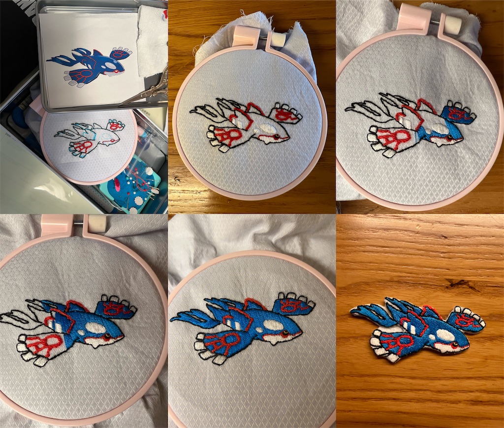 ポケモン刺繍 カイオーガ！ - タンケン blog