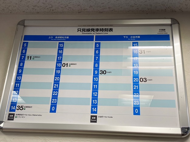 鉄道行き先表示板 小出 - 会津若松・只見