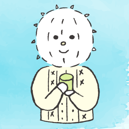 f:id:logequal:20161126212219p:plain お茶を飲むイコール君