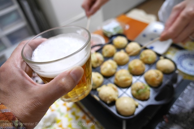 たこ焼き　ビール