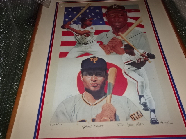 ハンクアーロン直筆サインボールHankAaron 記念グッズ