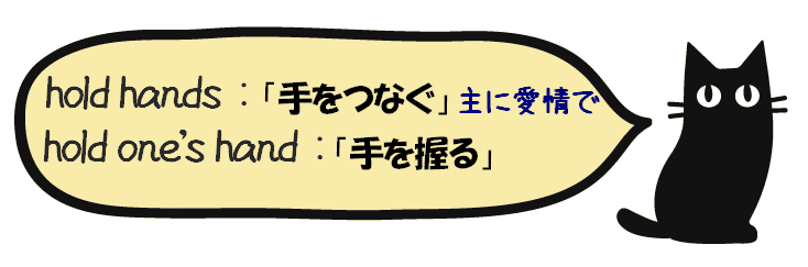 hold hands と hold one's hand の違い