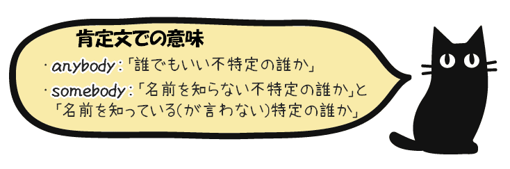 肯定文でのanyboyとsomebodyの違い