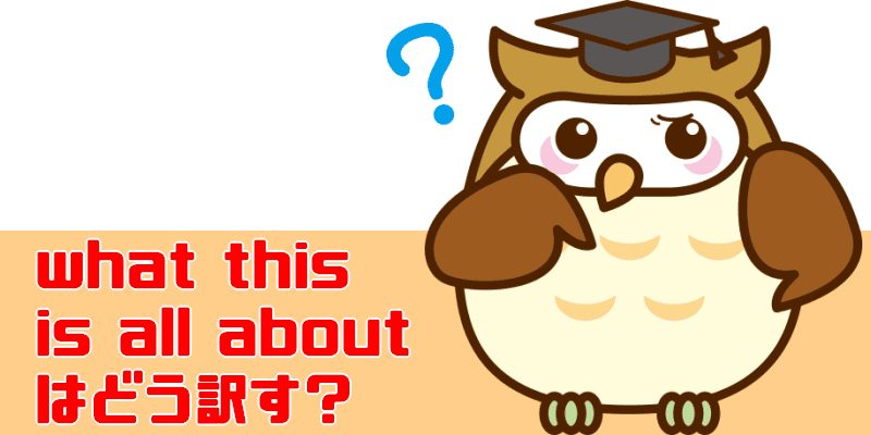 what is all about はどう訳す?