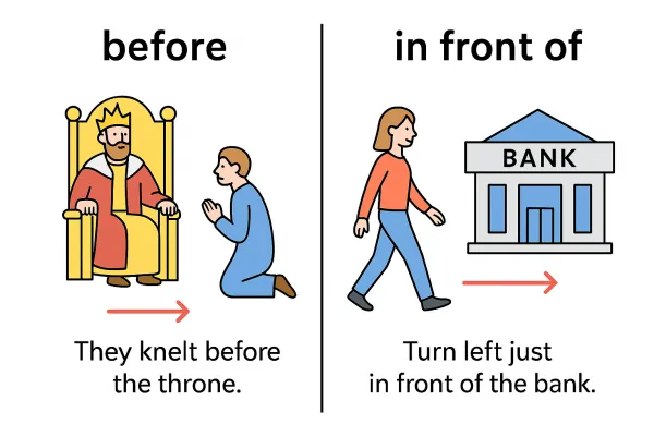 beforeとin front ofの違いイメージ