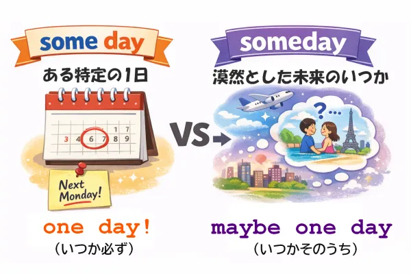 some dayとsomedayの違い